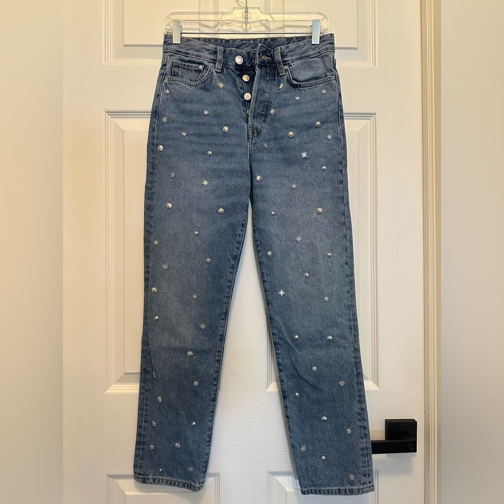 H&M Vintage High Waist Embellished Jeans